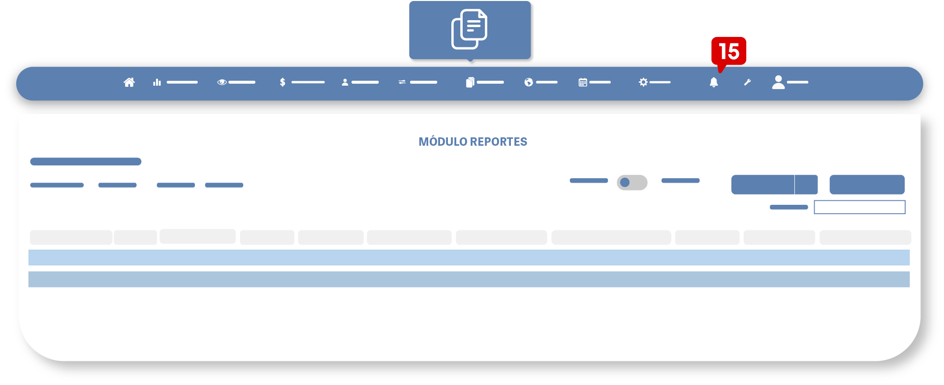 imagen de modulo de reportes